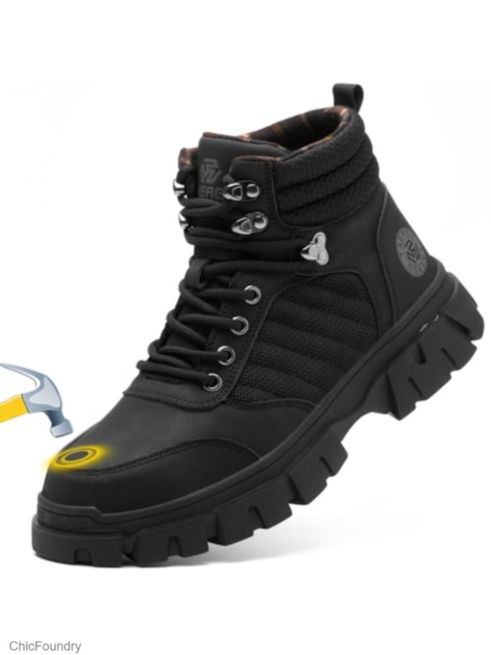 KELODON Waterproof Steel Toe Work Boots Men's Safety Non Slip 6 Inch
